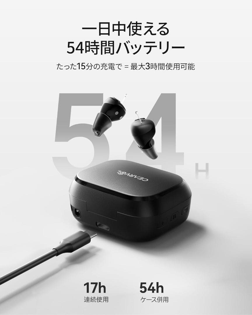 【新品・未使用】Cearvol Nano 集音器 ワイヤレスイヤホン 30dB