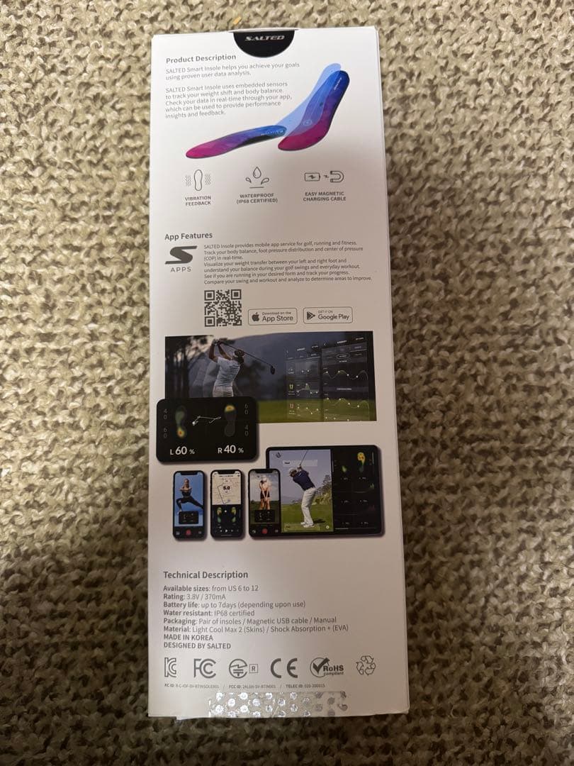 インソール型足圧計SALTED SMART INSOLE Mサイズ