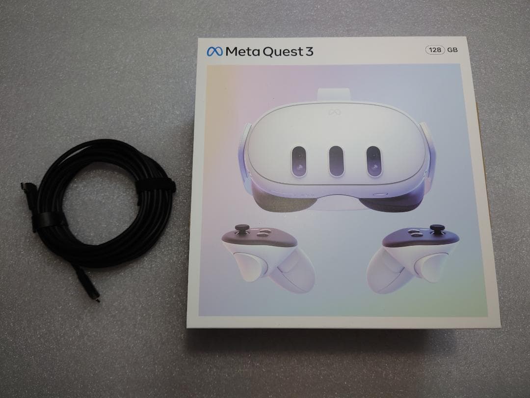 美品 Quest3 128GB メタクエスト3 ANKERケーブル付き