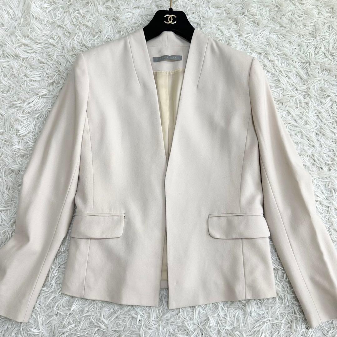 theory luxe セットアップ ノーカラージャケット アイボリー 近年