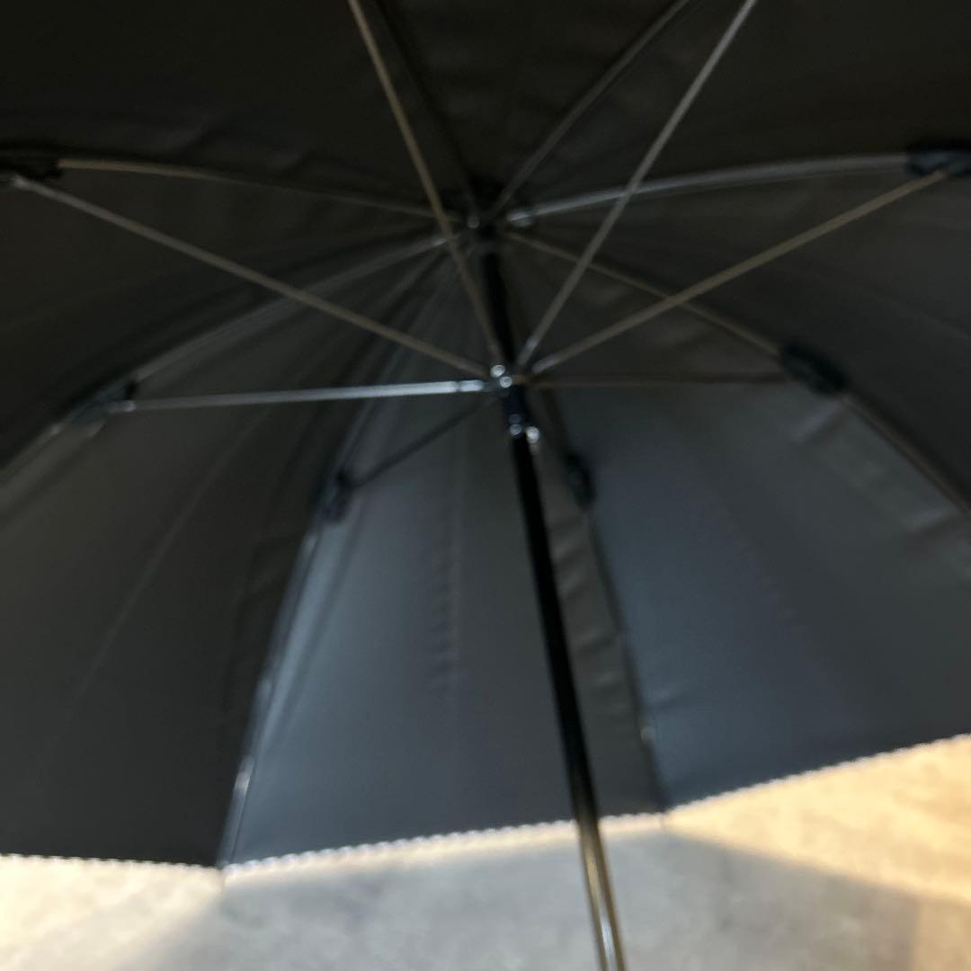 極美品✨サンバリア100 日傘 M 竹手元 ストライプ ネイビー UV 長傘