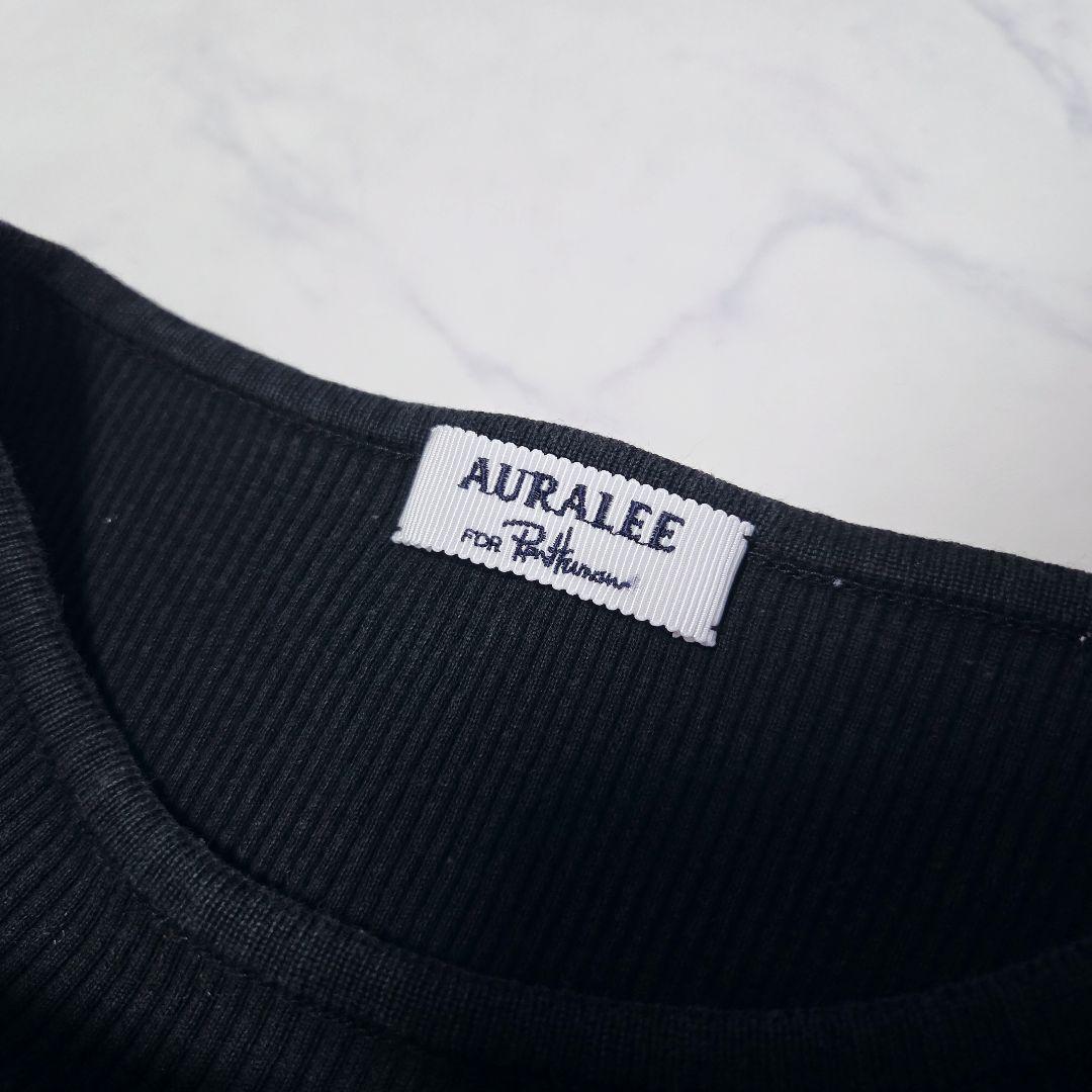 オーラリー ロンハーマン ギザボートネック クルーネック 長袖 カットソー 黒
