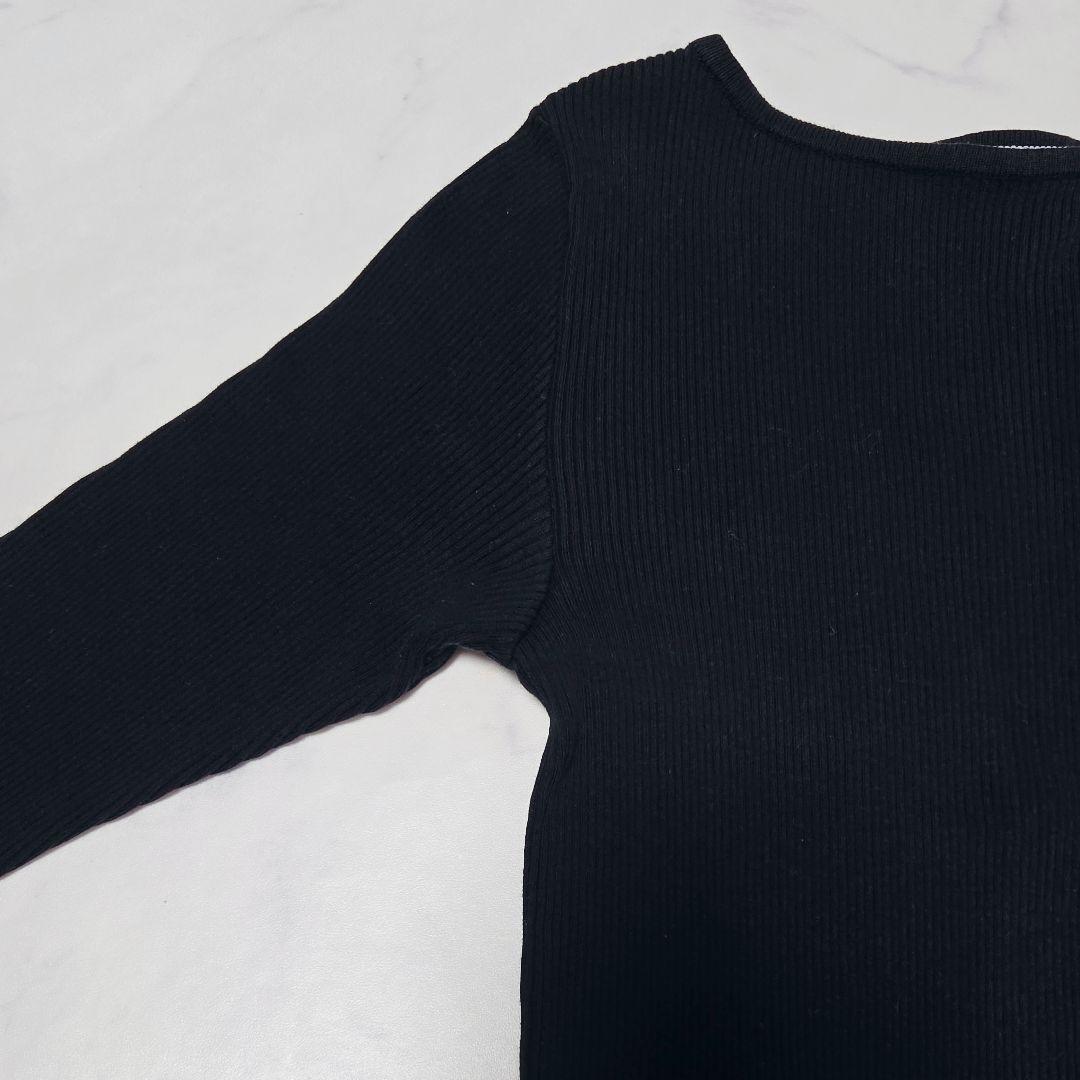 オーラリー ロンハーマン ギザボートネック クルーネック 長袖 カットソー 黒