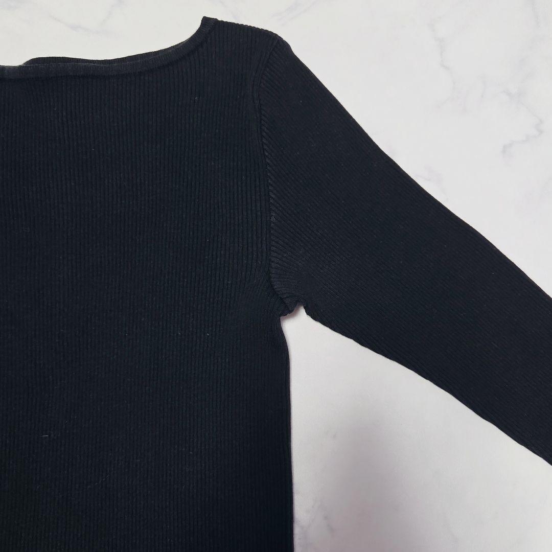 オーラリー ロンハーマン ギザボートネック クルーネック 長袖 カットソー 黒