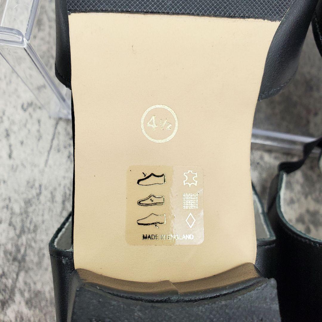 未使用級【CATWORTH】Tストラップ フラットシューズ 黒 23.5cm