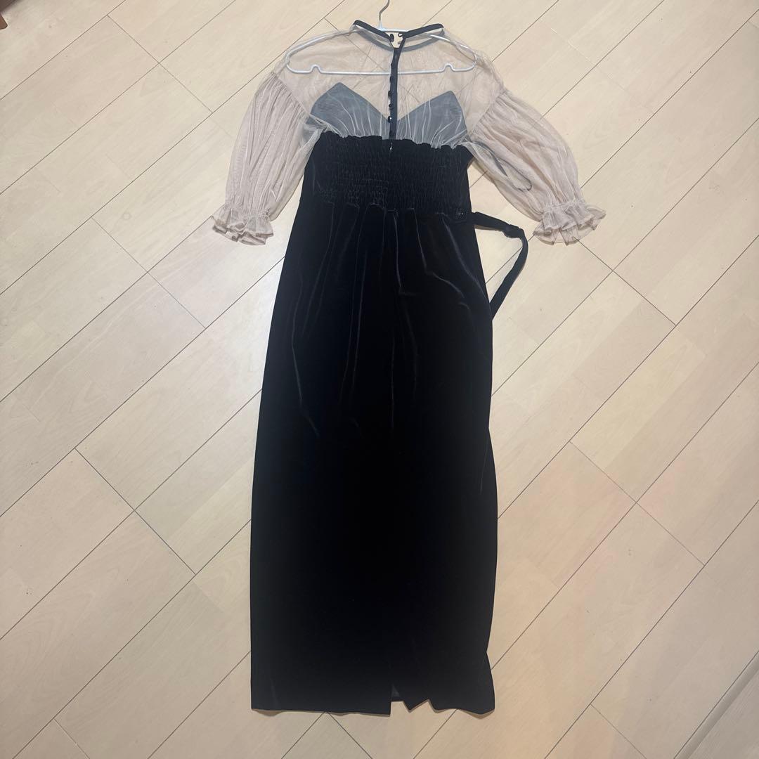 Ameri VINTAGE エアリースリーブタイトドレス　ベロア素材