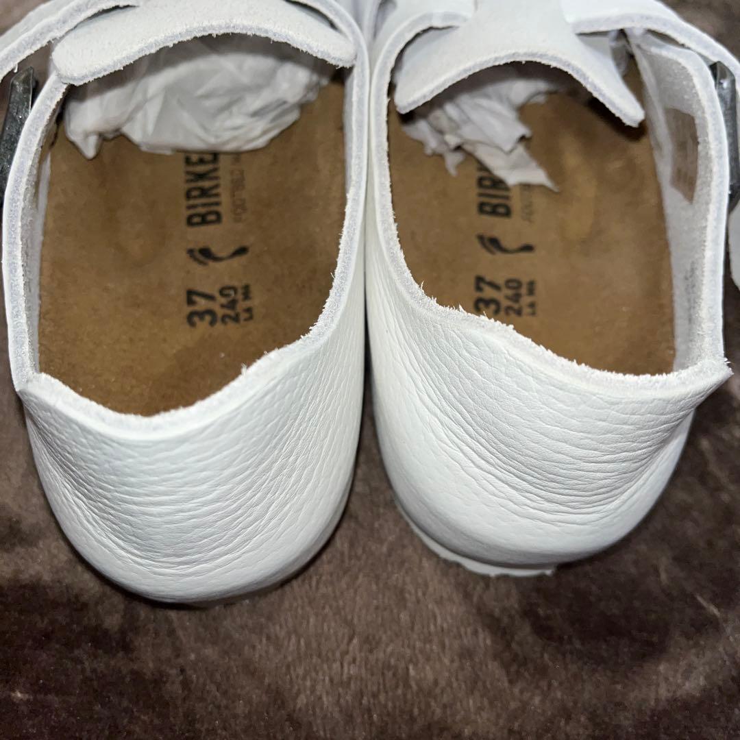 ビルケンシュトック ロンドン ホワイト レザー スエード サンダル　37 白