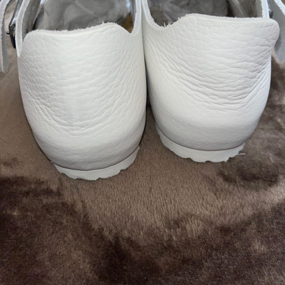 ビルケンシュトック ロンドン ホワイト レザー スエード サンダル　37 白