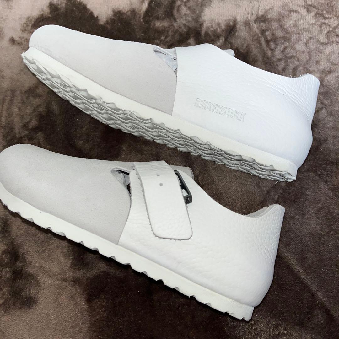 ビルケンシュトック ロンドン ホワイト レザー スエード サンダル　37 白
