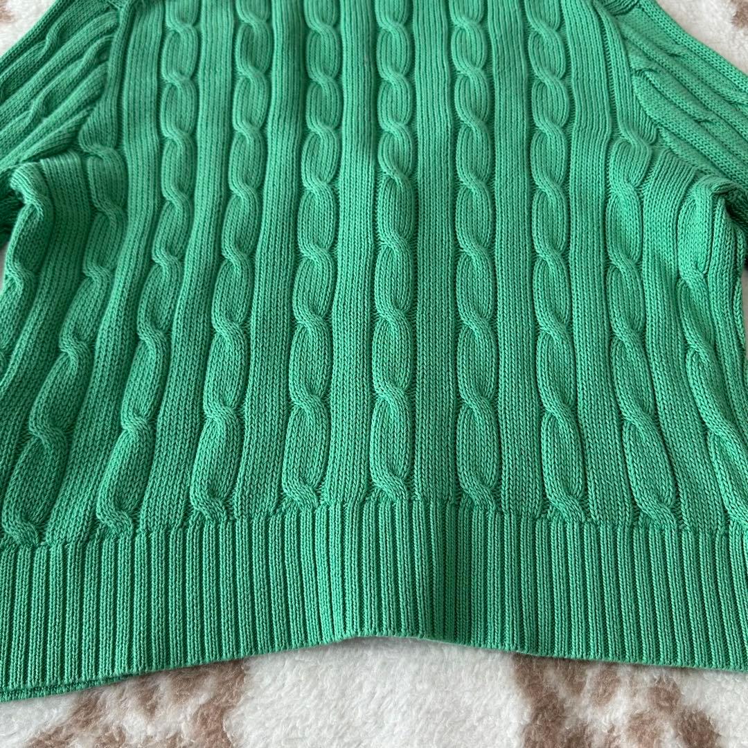 ポロラルフローレン ケーブルニット カーディガン ポニー刺繍 リブ QR LG