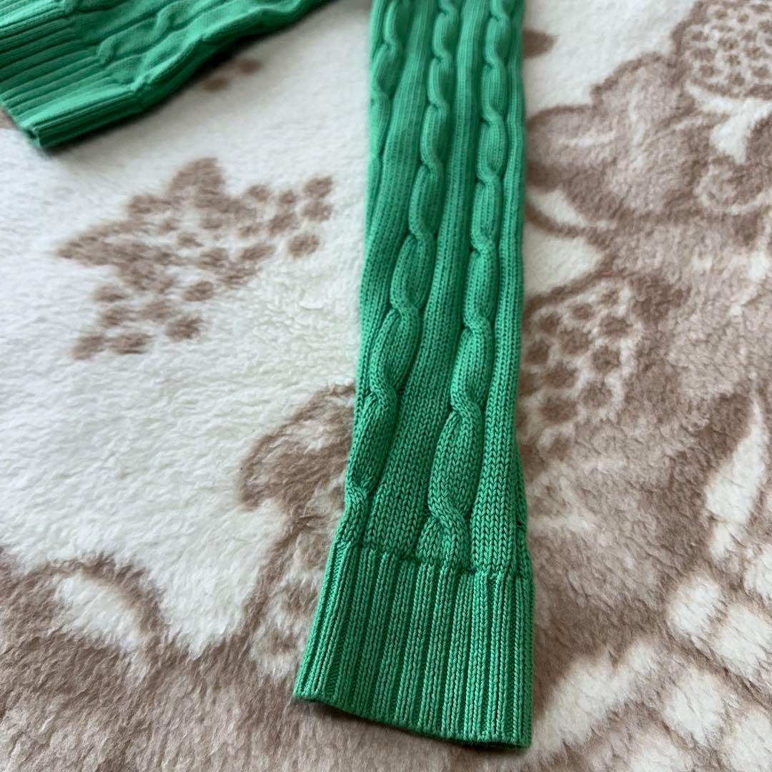 ポロラルフローレン ケーブルニット カーディガン ポニー刺繍 リブ QR LG