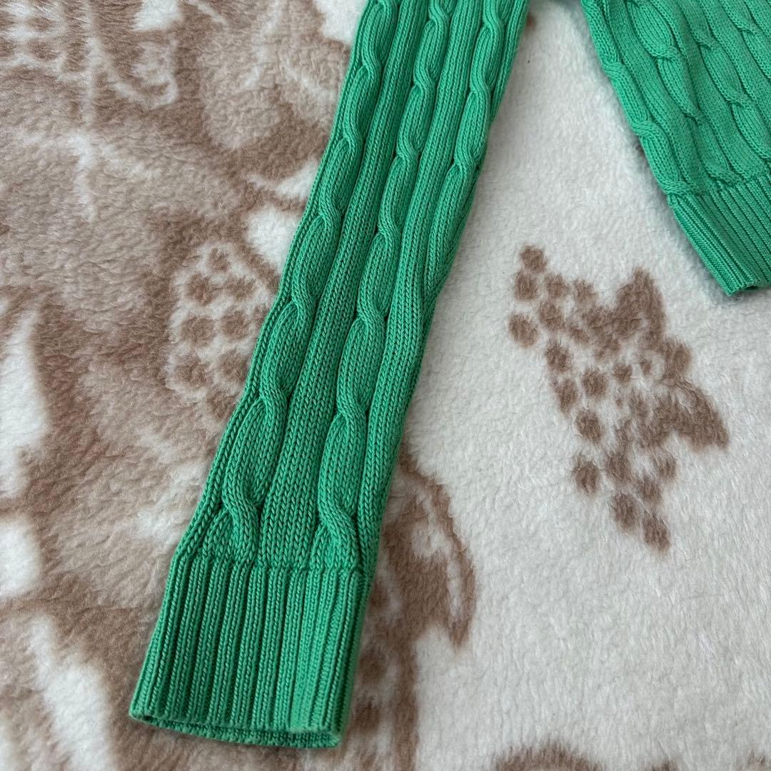 ポロラルフローレン ケーブルニット カーディガン ポニー刺繍 リブ QR LG