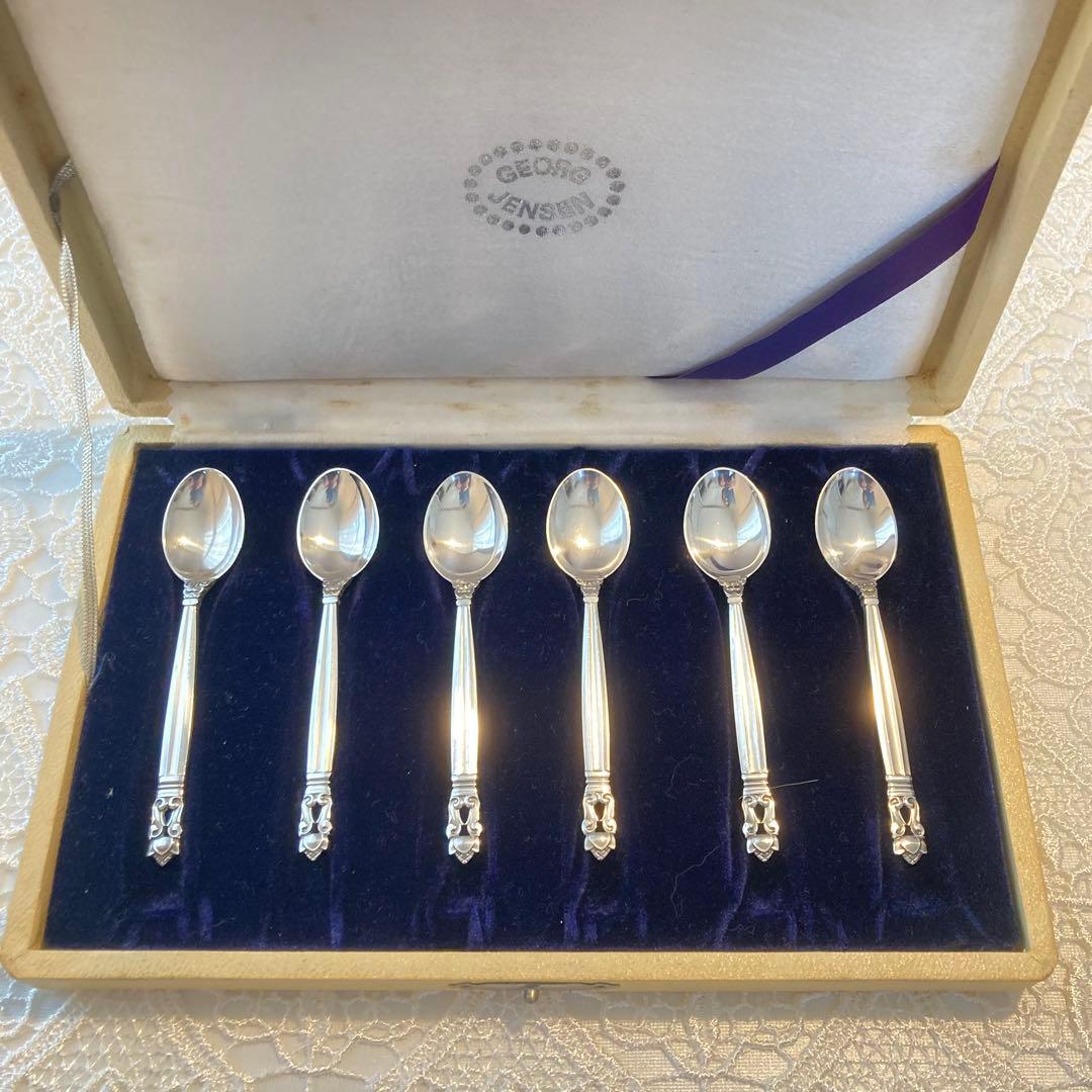 14 ジョージジェンセン　エコーン　モカスプーン6本セット