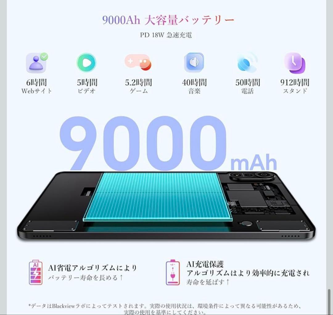 Blackview MEGA2 アンドロイド15タブレット 12インチ