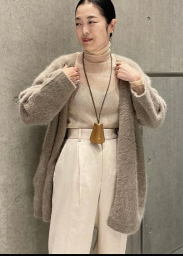 IENA イエナ フォックスカシミヤVネック カーディガン ベージュ