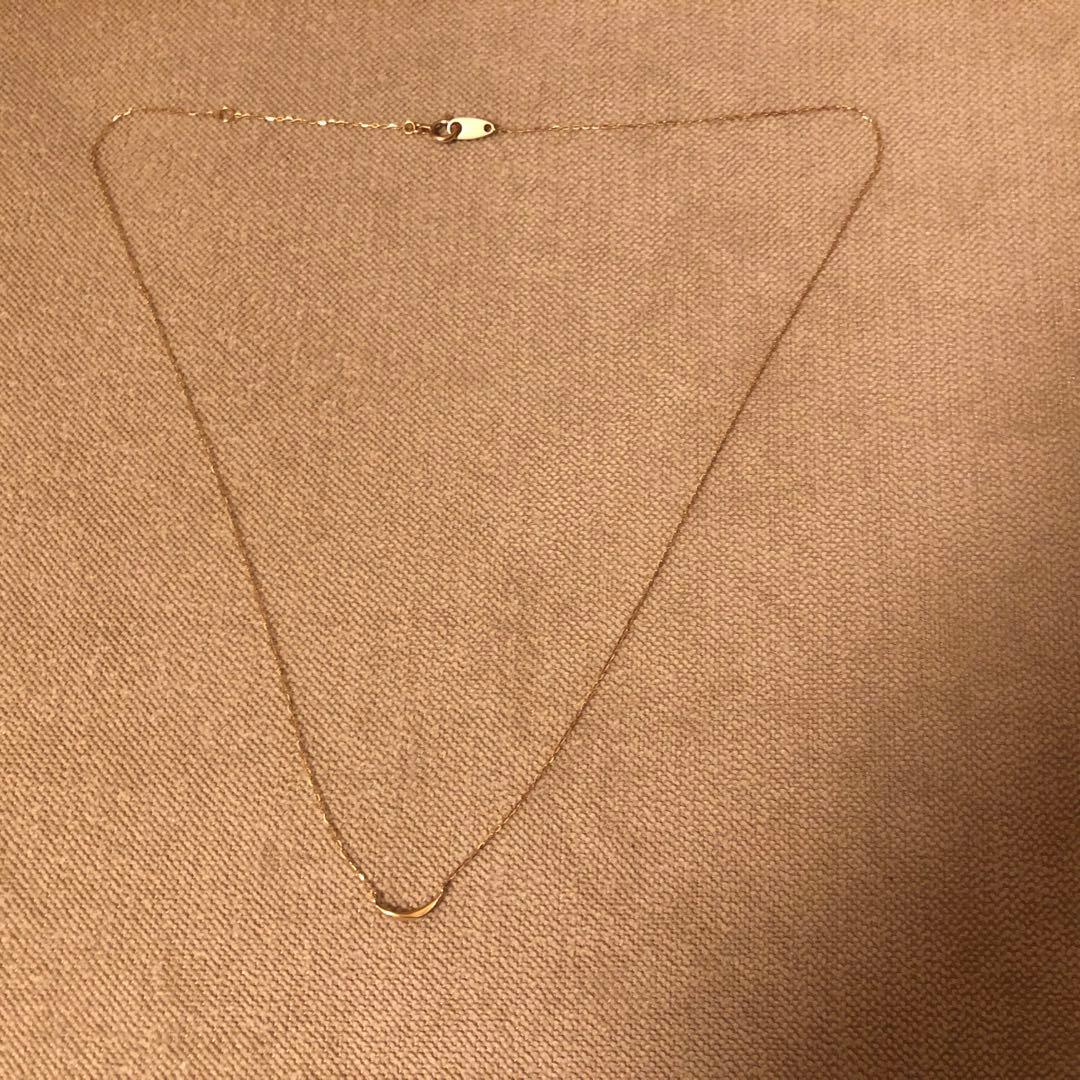 ete K10YG レイヤー クレセントムーン ネックレス