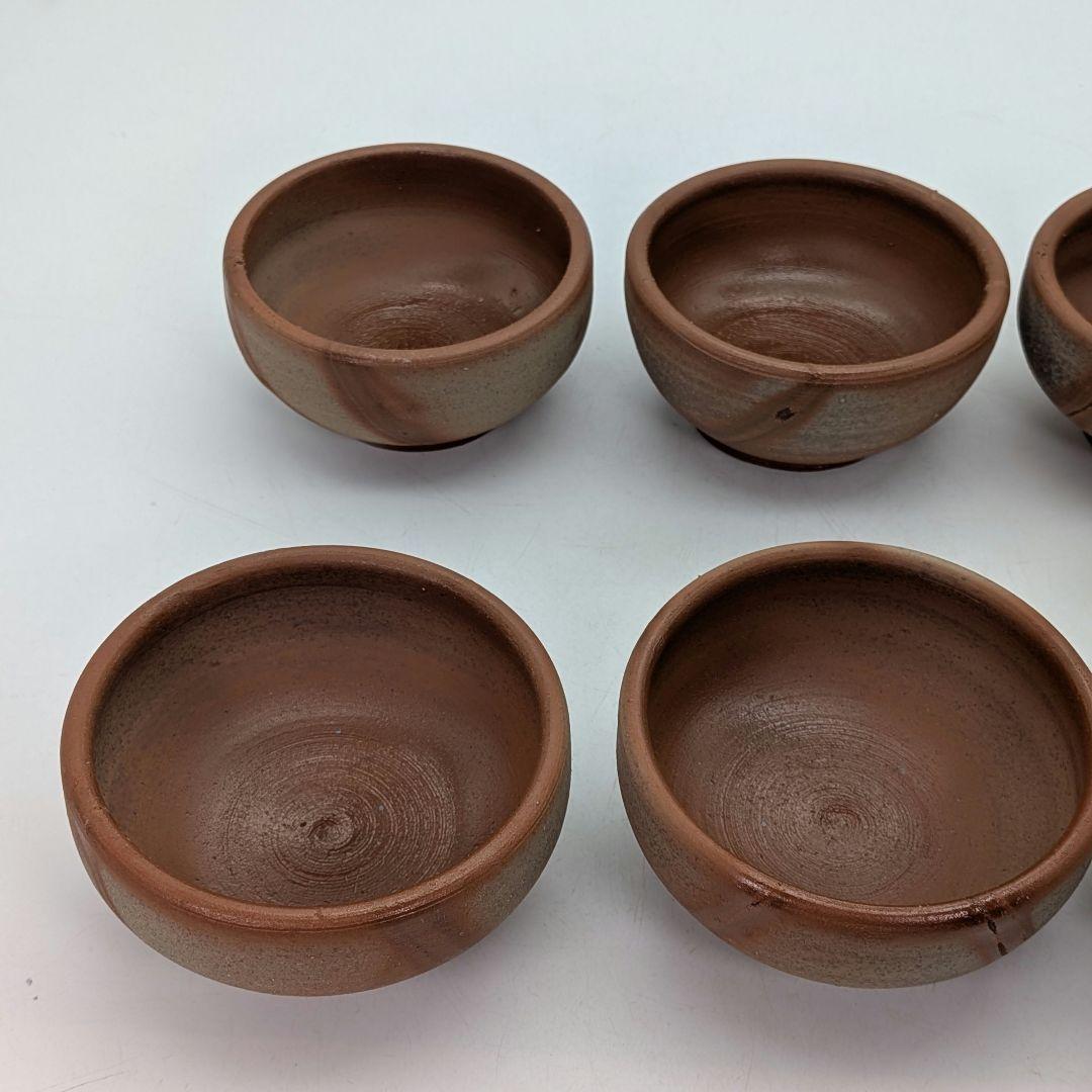 南燦窯 徳永修 備前焼 緋襷丸中鉢揃（小鉢6客） 共箱栞 食器 在銘 作家作品