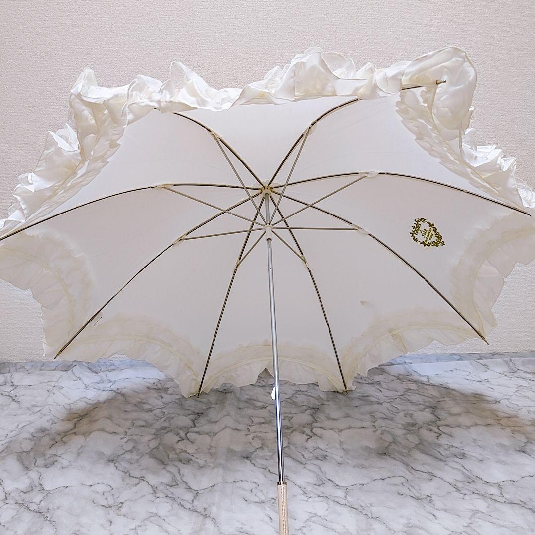 【極美品】ベイビーザスターズシャインブライト レースフリルアンブレラ 傘 オフ白