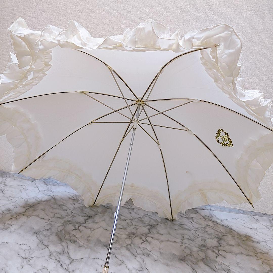 【極美品】ベイビーザスターズシャインブライト レースフリルアンブレラ 傘 オフ白