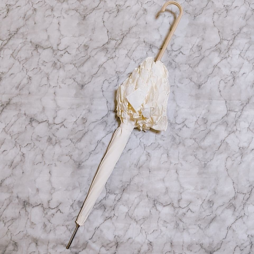 【極美品】ベイビーザスターズシャインブライト レースフリルアンブレラ 傘 オフ白