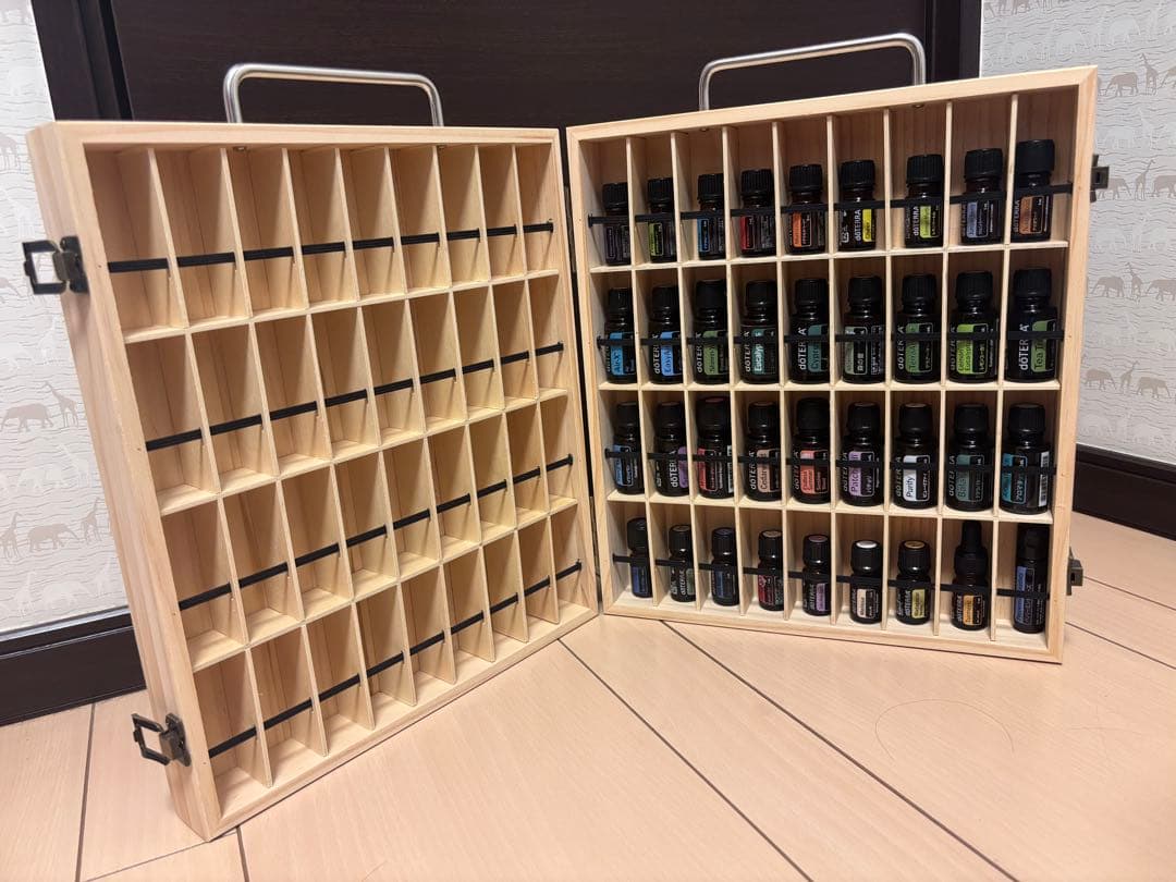 a*8様 72本収納　アロマオイル収納　持ち運び◎ 木箱　ウッドボックス　大容量