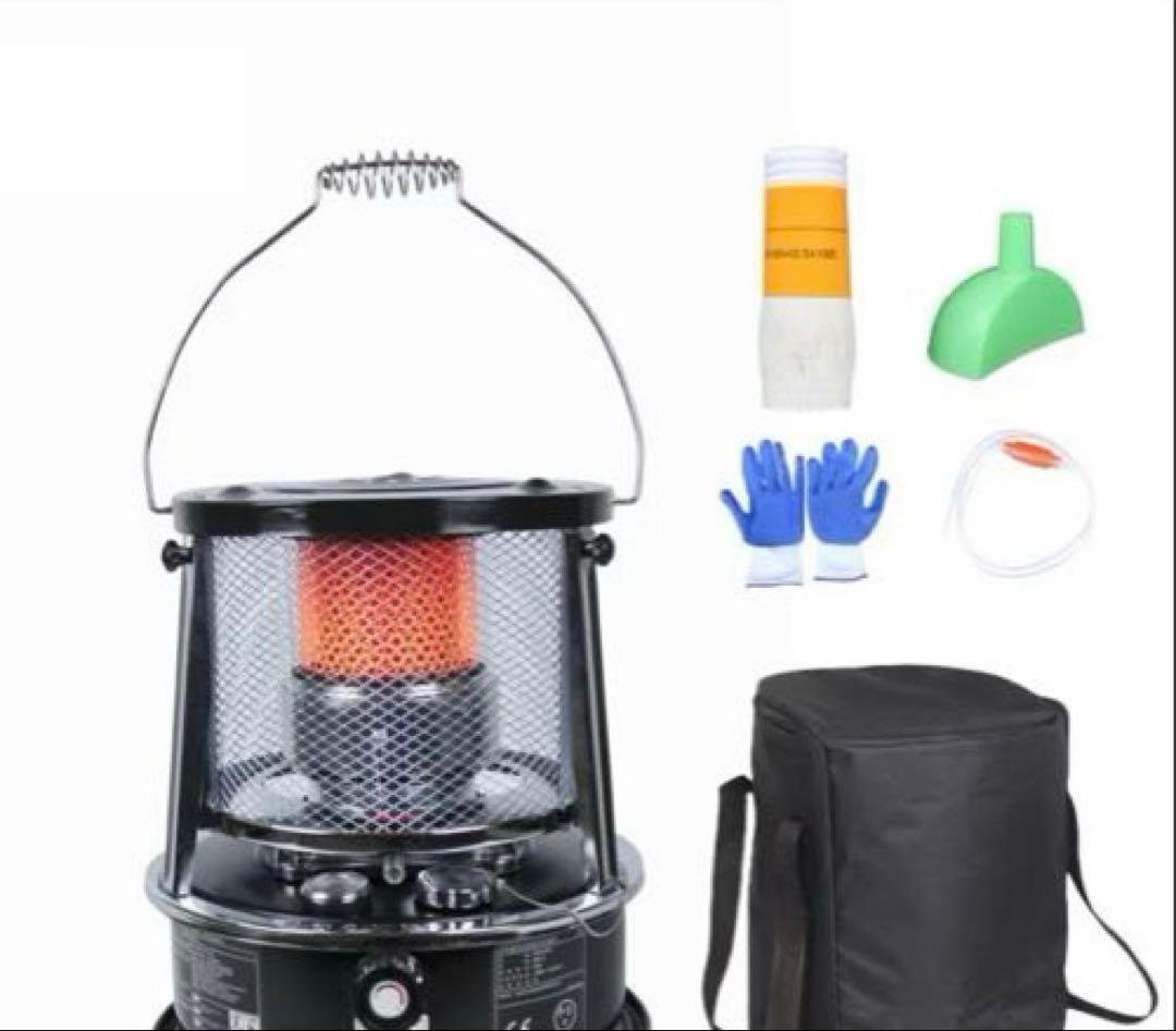 石油ストーブ 対流型 ヒーター 黒 アルパイン石油ヒーター 3.0kWh高出力