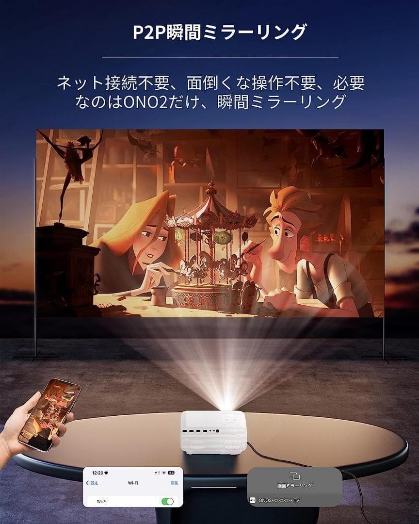 大人気✨小型プロジェクター✨電動フォーカス ネイティブ1080P 17000LM