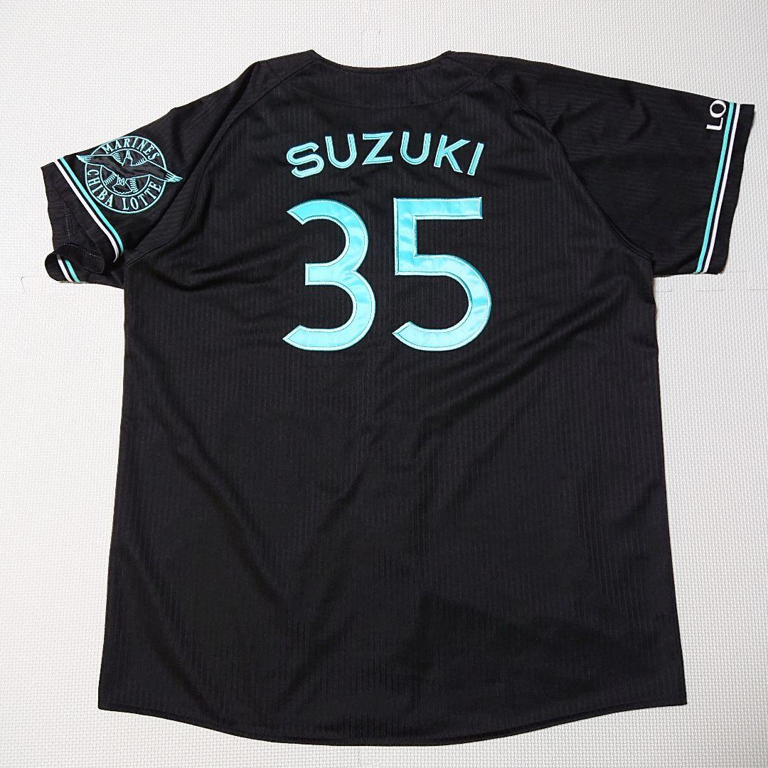 ■千葉ロッテマリーンズ 2021 ブラックサマー 鈴木昭汰 ユニフォーム 黒緑L