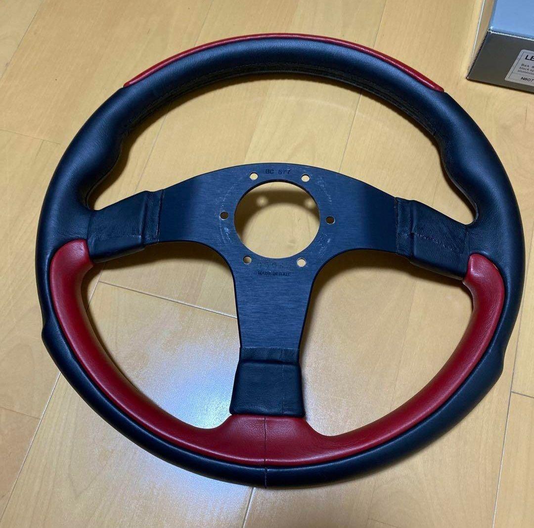 NARDI ステアリングホイール 黒/赤