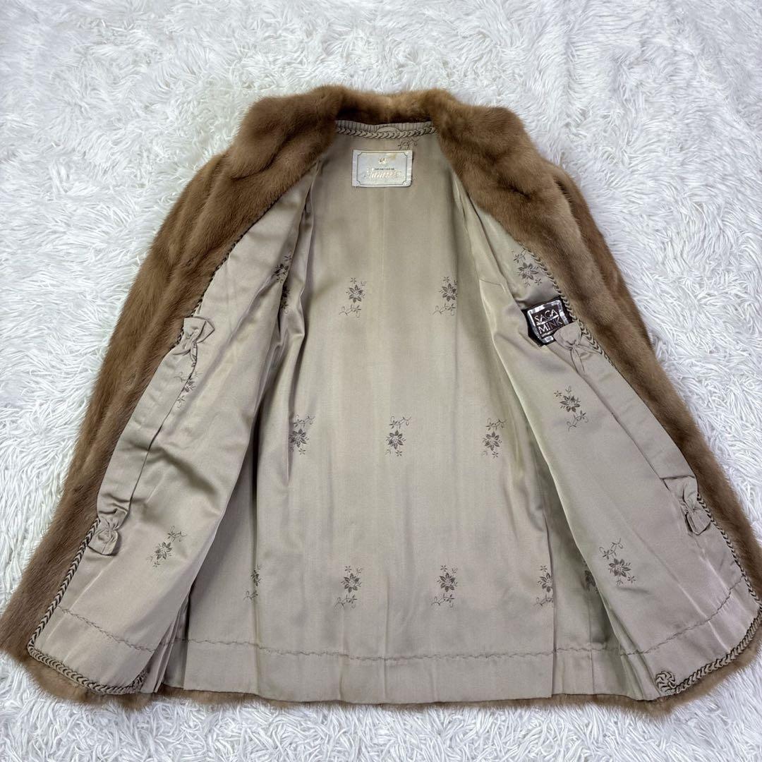 SAGA MINKサガミンク　ミンクファーコート　銀タグ　高級　Lサイズ