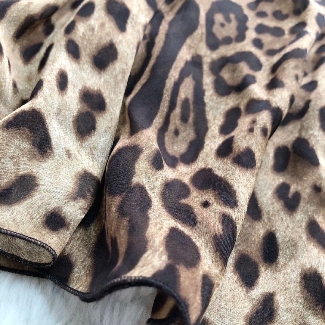 ドルチェアンドガッバーナ*レオパード柄シフォンブラウス　透け感　ヒョウ柄 38