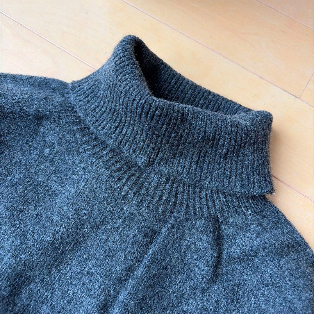 【新品】タートルネック セーター ハーレーオブスコットランド チャコール 40