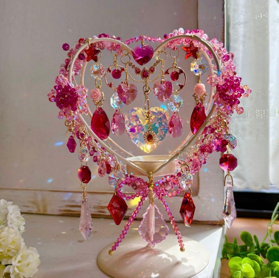 ハート✩.*˚SWAROVSKI置き型サンキャッチャー