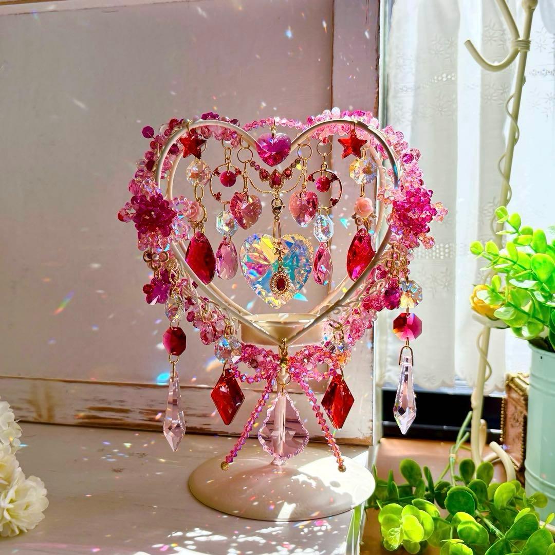 ハート✩.*˚SWAROVSKI置き型サンキャッチャー
