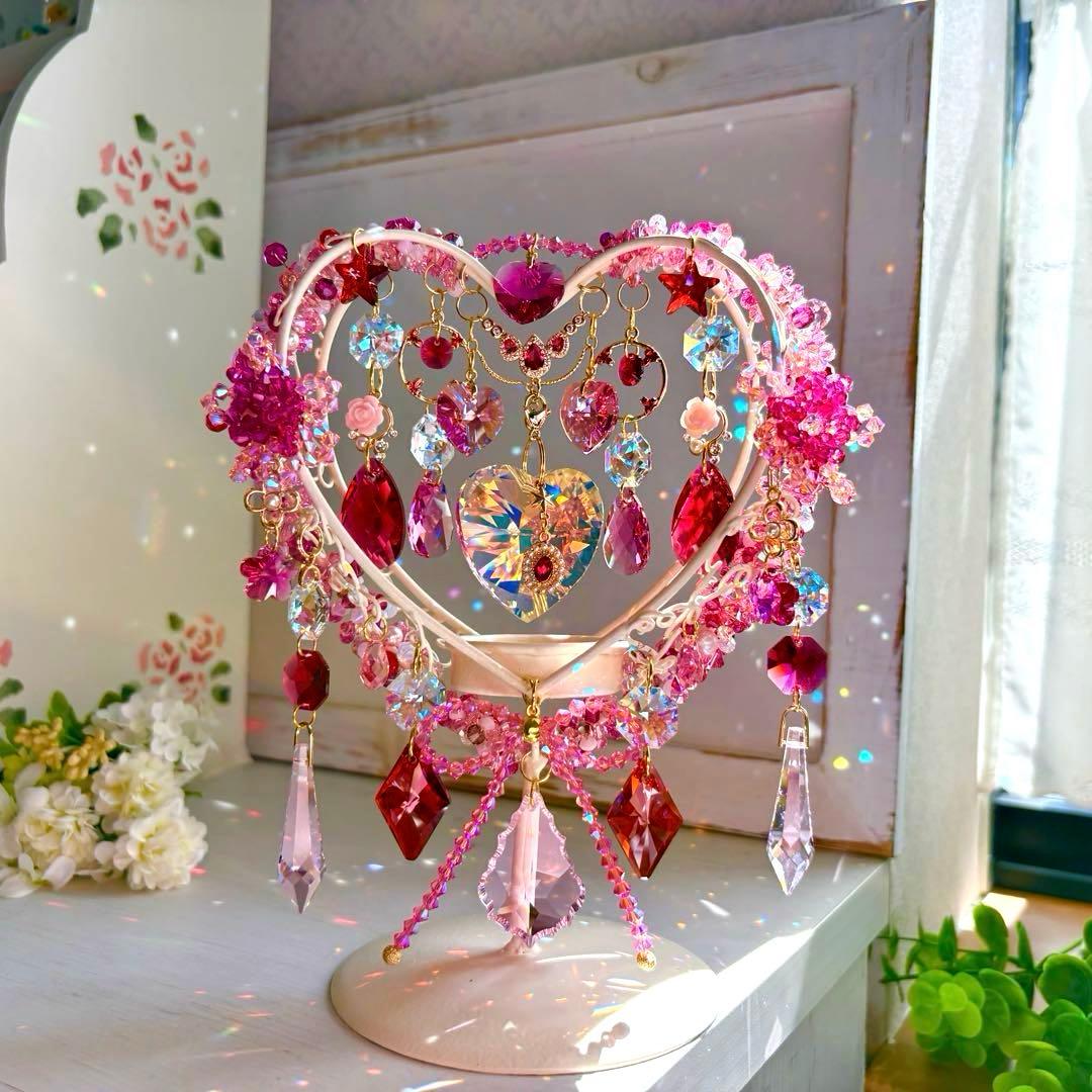 ハート✩.*˚SWAROVSKI置き型サンキャッチャー