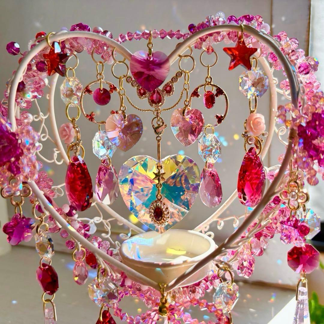 ハート✩.*˚SWAROVSKI置き型サンキャッチャー