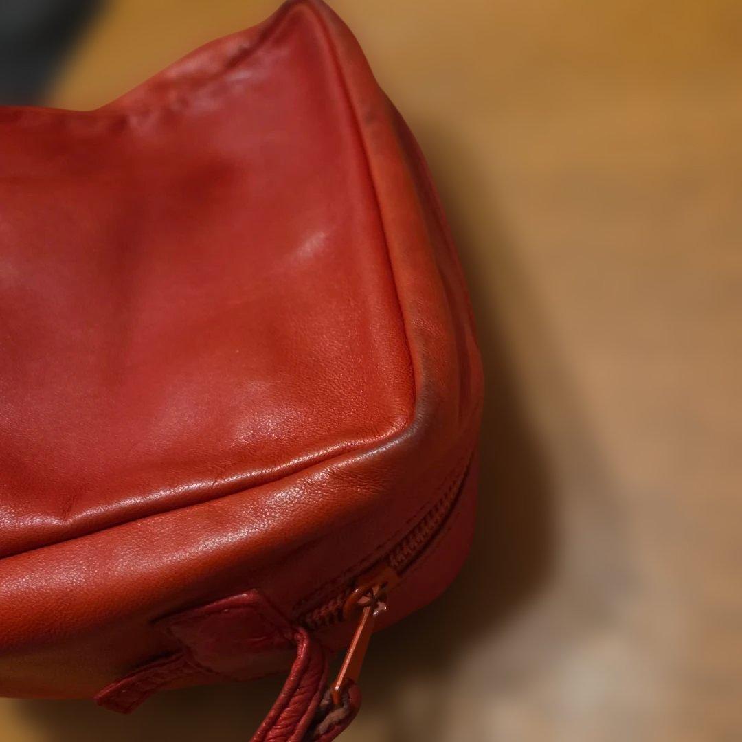 n*8様 オールドLOEWE 　斜め掛け　ナッパレザー　レッド レザー ショルダ