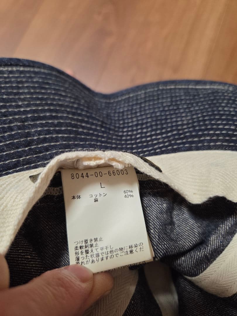 ナイジェルケーボン　デニムハット　サイズL　コットン　帽子　ミリタリー