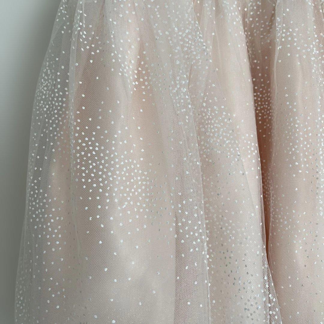 ドレスコパール、レース装飾付きピンクドレス