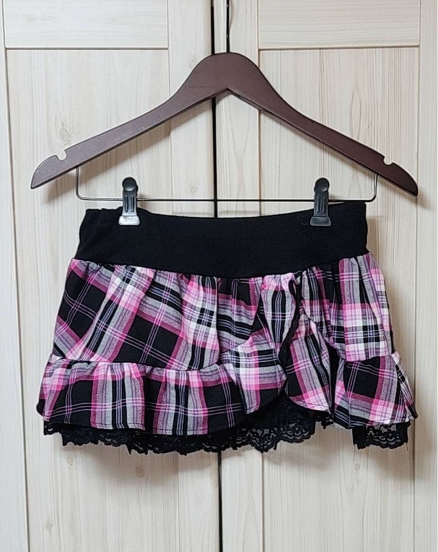 希少レア MARS マーズ ビッグリボンスカート　チェック 平成 Y2K