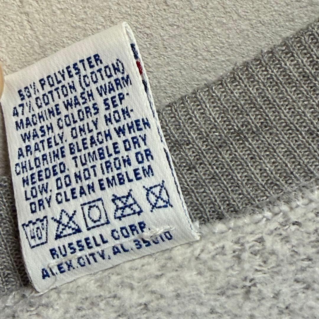 90s USA製 ラッセルアスレチック スウェット 無地 Vガゼット M グレー