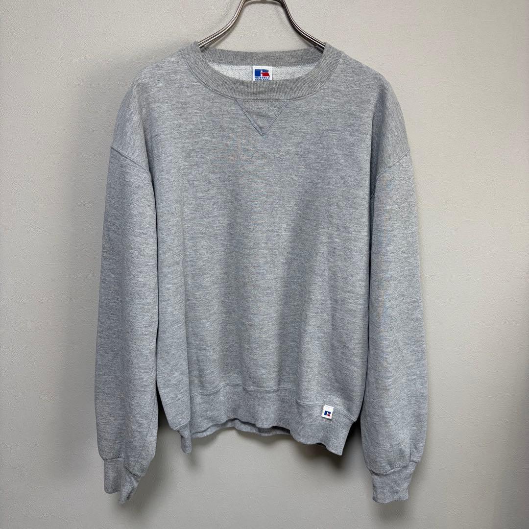 90s USA製 ラッセルアスレチック スウェット 無地 Vガゼット M グレー