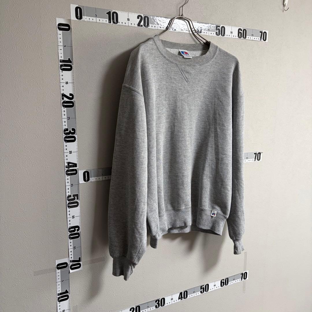 90s USA製 ラッセルアスレチック スウェット 無地 Vガゼット M グレー