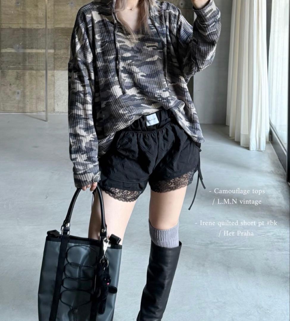 Litmus HerPraha キルティング×レース ショートパンツ 黒 完売品