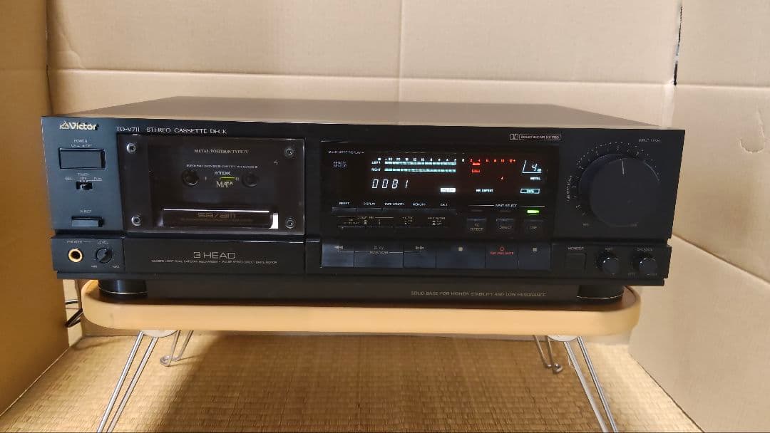 ビクター カセットデッキ V-711 リモコン付き　メンテナンス必要