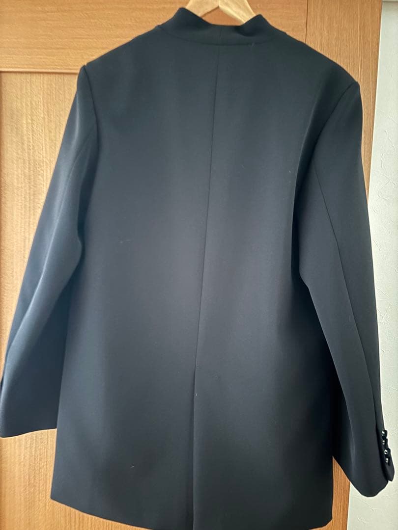 AMERI ESSENTIAL CURVE COLLAR JACKETブラック