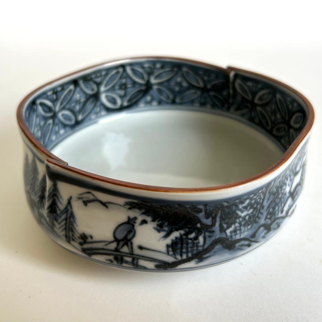 【未使用】清水焼 向付 陶器 染付 中鉢 小鉢 セット 5客揃い