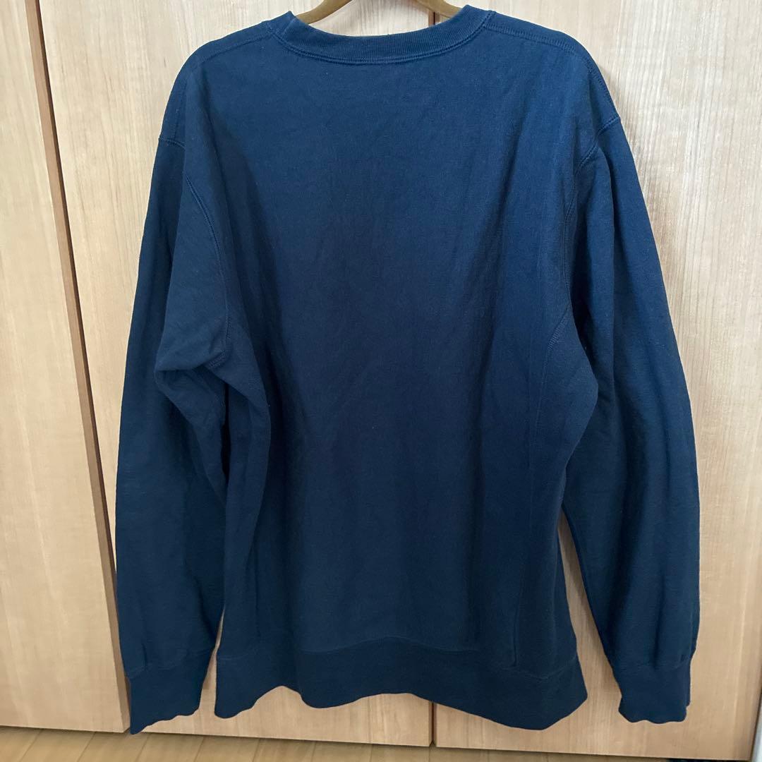 Supreme Sロゴ crewneckネイビー