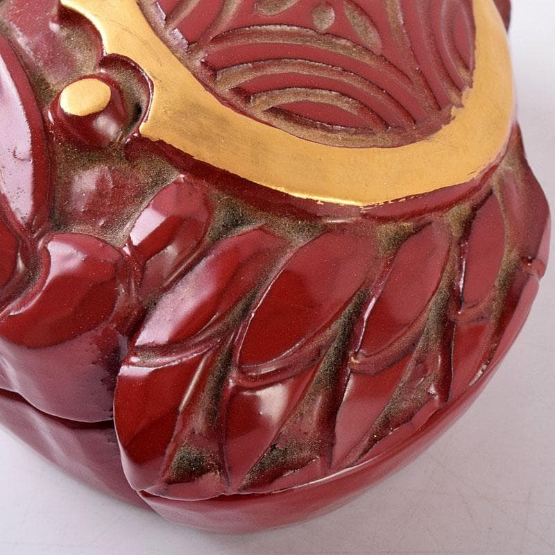 くりのぼう　高岡漆器　木彫師　般若勉（雲舟）作　蟹香合　共箱　V　8480