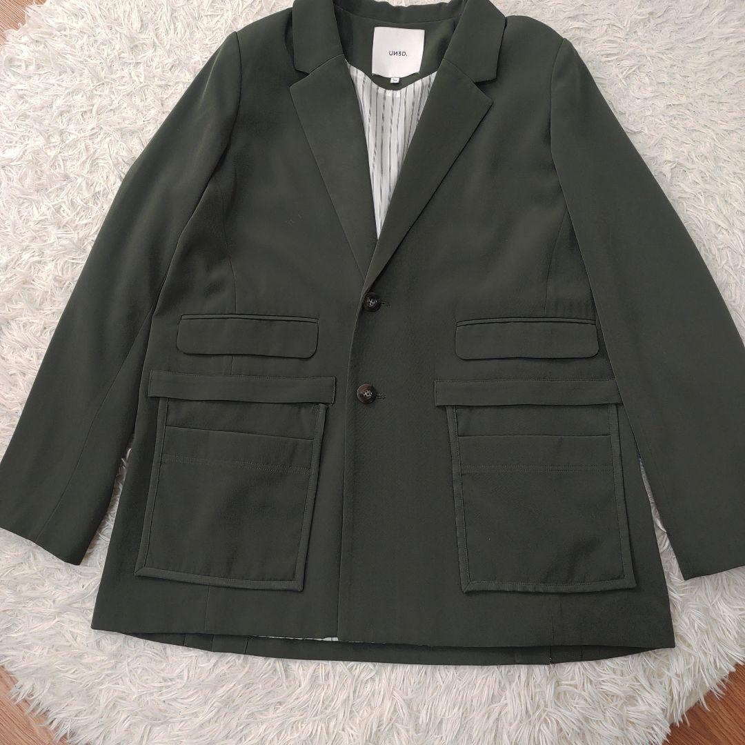 UN3D.　レイヤードポケットジャケット　グリーン　アンスリード